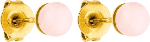 PURELEI® Rose Quartz Earrings (gold) – 18K Gold plated stainless steel jewelry – waterproof earrings for women – 0.17 inch pearl – Fashion jewelry for your individual look in Kuwait