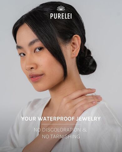 PURELEI® Rose Quartz Earrings (gold) – 18K Gold plated stainless steel jewelry – waterproof earrings for women – 0.17 inch pearl – Fashion jewelry for your individual look in Kuwait