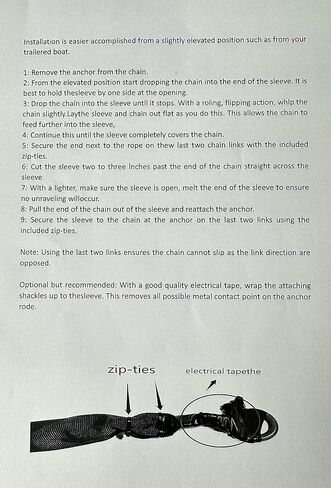 XIALUO Anchor Chain Protective Cover Winch Rope Protective Sleeve 25 FT for 1/4" - 5/16" Chain Protects Your Boat from Being Damaged by Your Anchor Chain in Kuwait