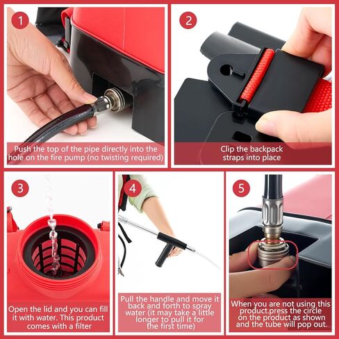 Xuhal 5.28 Gallon Backpack Water Fire Extinguisher, Refillable Manual Sprayer for Home, Warehouse & Emergency Fire Control(Red) in Kuwait