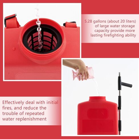 Xuhal 5.28 Gallon Backpack Water Fire Extinguisher, Refillable Manual Sprayer for Home, Warehouse & Emergency Fire Control(Red) in Kuwait