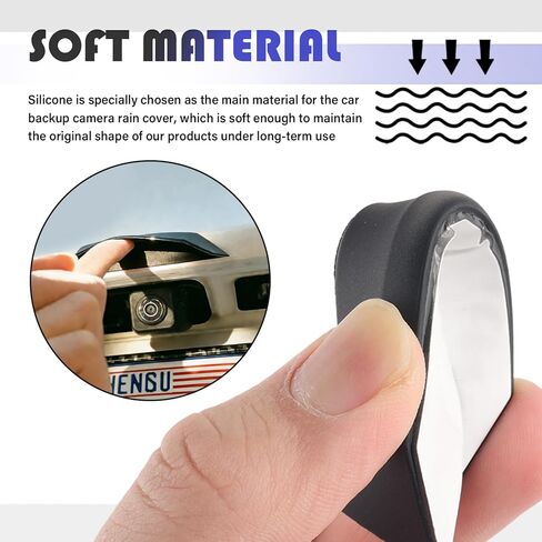 New Car Backup Camera Rain Shield,Wider & Longer Backup Camera for Car Rain Shield to Block Rains Water,Silicone Cars Rear View Backups Cameras Cover with Adhesive Backing in Kuwait