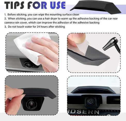 New Car Backup Camera Rain Shield,Wider & Longer Backup Camera for Car Rain Shield to Block Rains Water,Silicone Cars Rear View Backups Cameras Cover with Adhesive Backing in Kuwait