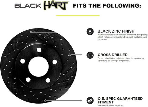 Hart Brakes Rear Brakes and Rotors Kit |Rear Brake Pads| Brake Rotors and Pads| Ceramic Brake Pads and Rotors |fits 2000-2005 Mercedes-Benz ML430, ML500, ML55 AMG in Kuwait