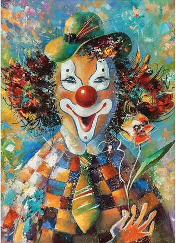 HUADADA Jigsaw Puzzles for Adults 1000 Pieces, Clown Letter on Back Interlock Perfectly No Dust, Circus Home Decor Birthday Party Toys for Men Women Elders Seniors (27.5"x19.6"), 1:1 Poster in Kuwait