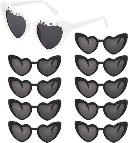 10PCS Heart Bride Sunglasses Bachelorette Party Favors Sunglasses Decorations Bride to Be Accessories Glasses for Wedding in Kuwait