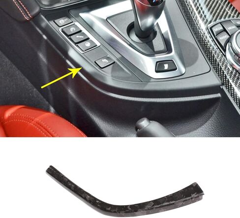 Real Carbon Fiber Interior Accessories Fit for BMW F80 F82 M3 M4 2014-2019 LHD Car Gear Shift Panel Side L Shape Trim Strips Protection Frame Cover 1 Piece Set (Carbon Fiber Black) in Saudi Arabia