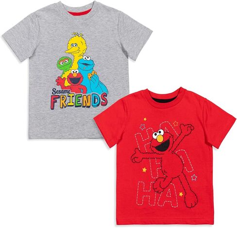 Sesame Street Elmo's Book of Friends 2 Pack T-Shirts and Board Book Set Infant to Little Kid Sizes (12 Months - 7-8) in Saudi Arabia