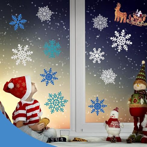 50 Pieces Snowflake Cutouts Decorations, 3D Snowflake Ornaments, Winter Christmas Snowflakes Paper Cutouts Hanging Snowflakes Decorations for Christmas Tree Xmas New Year Party(Color:50 pcs) in Kuwait