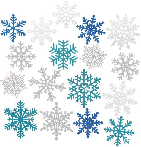 50 Pieces Snowflake Cutouts Decorations, 3D Snowflake Ornaments, Winter Christmas Snowflakes Paper Cutouts Hanging Snowflakes Decorations for Christmas Tree Xmas New Year Party(Color:50 pcs) in Saudi Arabia