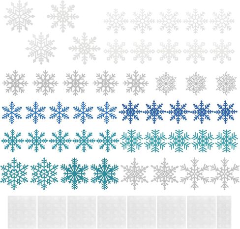 50 Pieces Snowflake Cutouts Decorations, 3D Snowflake Ornaments, Winter Christmas Snowflakes Paper Cutouts Hanging Snowflakes Decorations for Christmas Tree Xmas New Year Party(Color:50 pcs) in Kuwait