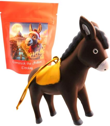 Dominick The Donkey Christmas Ornament Set with Special Italian Legend Gift Bag Hand Painted Holiday Home Decoration in Saudi Arabia