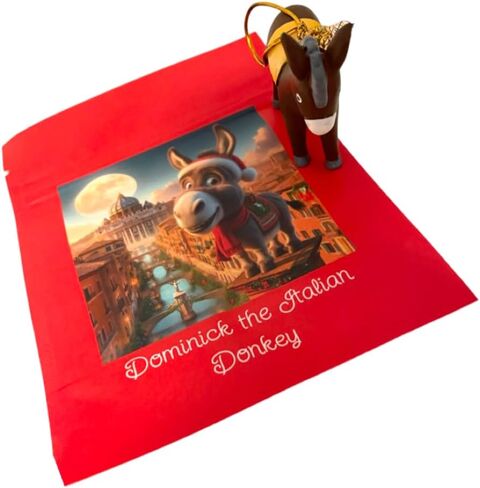 Dominick The Donkey Christmas Ornament Set with Special Italian Legend Gift Bag Hand Painted Holiday Home Decoration in Saudi Arabia