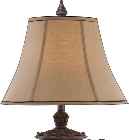 ريجنسي هيل مصباح طاولة على الطراز التقليدي بطول 31.5 بوصة برونزي بني طقطقة حديد معدني جرة من الحرير الصناعي جرس قماش ديكور الظل لغرفة المعيشة وغرفة النوم والمنزل بجانب السرير ومنضدة المنزل والمكتب in Kuwait