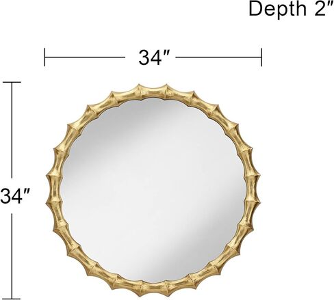 مرآة حائط مستديرة على شكل عظمة ذهبية من Uttermost Ilium مقاس 86.36 سم × 86.36 سم in Saudi Arabia