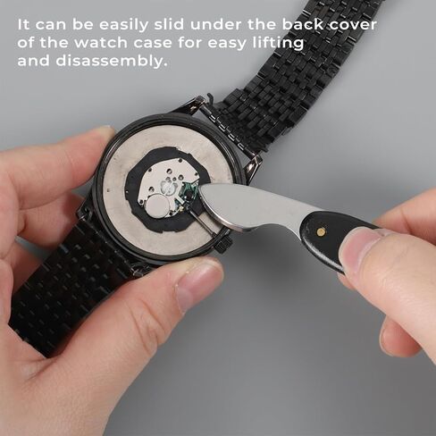 Watch Back Opener Tool Watch Case Knife Watchmaker Tools 20mm Width Watches Back Case Opener Remover Removal Knife Watches Bezel Removal Tool Aluminum Handle Repair Replacing, Black in Kuwait