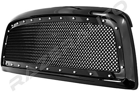 Gloss Black Full Replacement Mesh Grille w/Rivet for 09-12 Dodge RAM 1500 Truck in Kuwait