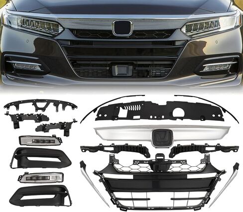 16 pcs Front Bumper Grill Grille Compatible with 2018-2020 Honda Accord in Kuwait