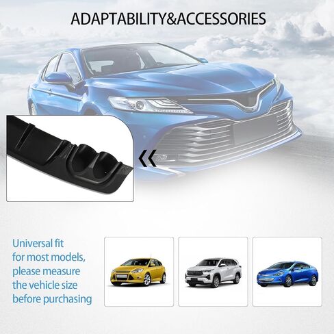 Universal Car Rear Bumper Lip Diffuser 4 Holes Exhaust Pipe Black 50inch Rear Bumper Lip Spoiler in Kuwait
