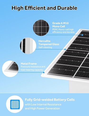 15W 5V Solar Panel for Outdoor Security Camera with 20Ah LiFePO4 Battery - Monocrystalline Solar Panel Kit, MPPT Control Board & USB Output Solar Charger for WiFi Camera, Light, Router in Kuwait