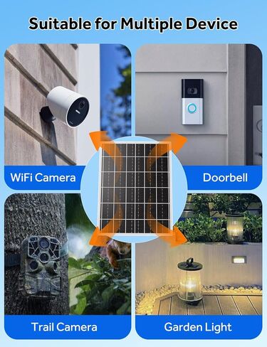 15W 5V Solar Panel for Outdoor Security Camera with 20Ah LiFePO4 Battery - Monocrystalline Solar Panel Kit, MPPT Control Board & USB Output Solar Charger for WiFi Camera, Light, Router in Kuwait