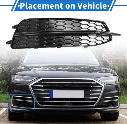 1pc Fog Light Grill for Audi A6 C7 2011-2014 Durable ABS Black Front Right Front Lower Bumper Fog Light Cover Inserts in Saudi Arabia