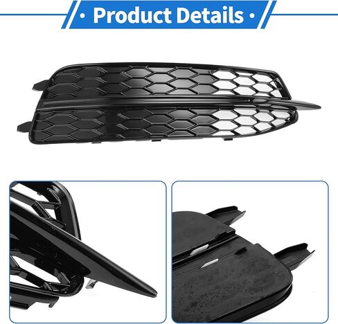 1pc Fog Light Grill for Audi A6 C7 2011-2014 Durable ABS Black Front Right Front Lower Bumper Fog Light Cover Inserts in Saudi Arabia