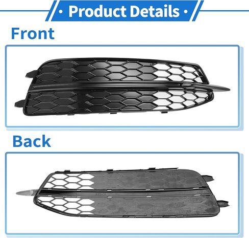 1pc Fog Light Grill for Audi A6 C7 2011-2014 Durable ABS Black Front Right Front Lower Bumper Fog Light Cover Inserts in Saudi Arabia
