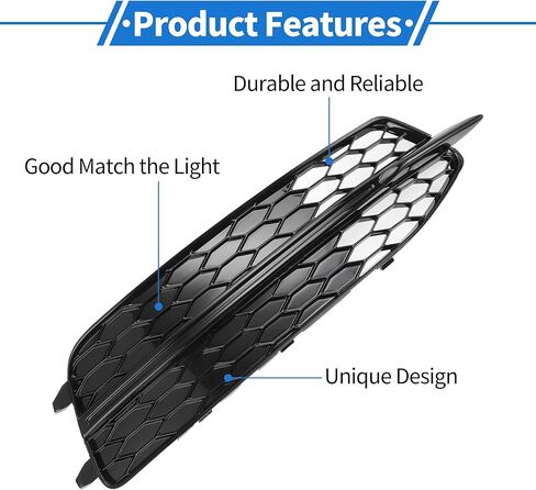 1pc Fog Light Grill for Audi A6 C7 2011-2014 Durable ABS Black Front Right Front Lower Bumper Fog Light Cover Inserts in Saudi Arabia