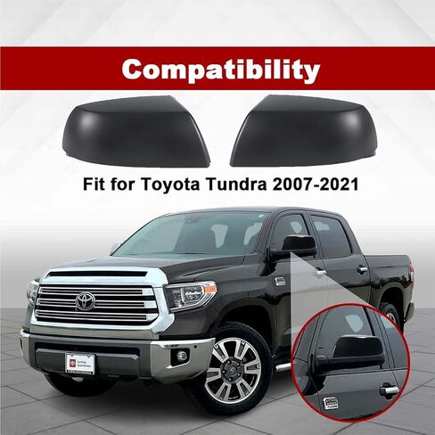 Front Half Mirror Cap Cover For Toyota Tundra Sequoia 2007-2021 Replace 87915-0C040, 87945-0C020, Driver & Passenger Side Mirror Cap Cover.（Textured Black） in Kuwait