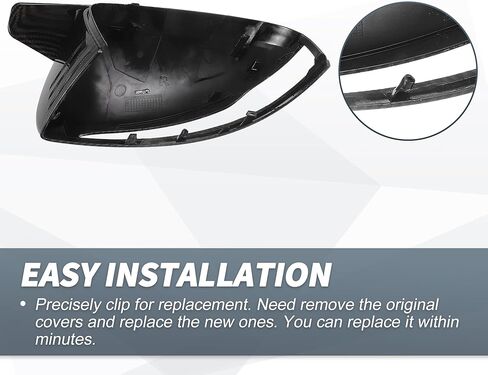X AUTOHAUX Pair Car Rear View Driver Passenger Side Mirror Cover Cap Replacement Black Carbon Fiber for Mercedes-Benz C E CLASS W205 W213 W238 W222 C217 Mirror Guard Covers Decoration Trims in Saudi Arabia