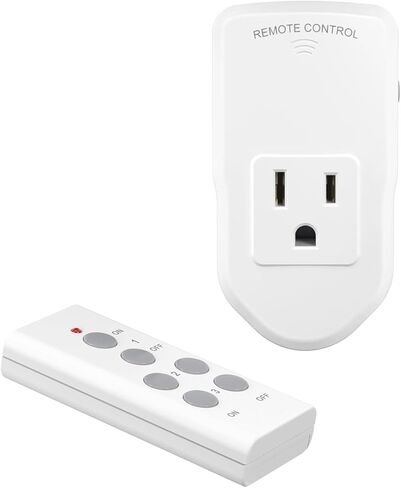 BN-LINK Wireless Remote Control Electrical Outlet Switch for Lights, Fans, Christmas Lights, Small Appliance, Long Range White 10A/1200W, 1 Remote + 1 Outlet in Kuwait