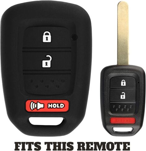 KeyGuardz دخول بدون مفتاح السيارة عن بعد مفتاح فوب غطاء خارجي من المطاط الناعم حافظة واقية لهوندا CR-V HR-V Crosstour MLBHLIK6-1T (عبوة من 2) in Saudi Arabia