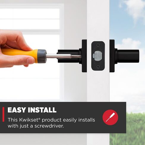 مقبض باب دخول Kwikset Casey مزود بقفل ومفتاح، ورافعة خارجية آمنة ذات مفتاح قابل للعكس، للمدخل الأمامي وغرف النوم، أسود غير لامع، وأمان المفتاح الذكي المقاوم للمفتاح والميكروبان in Kuwait