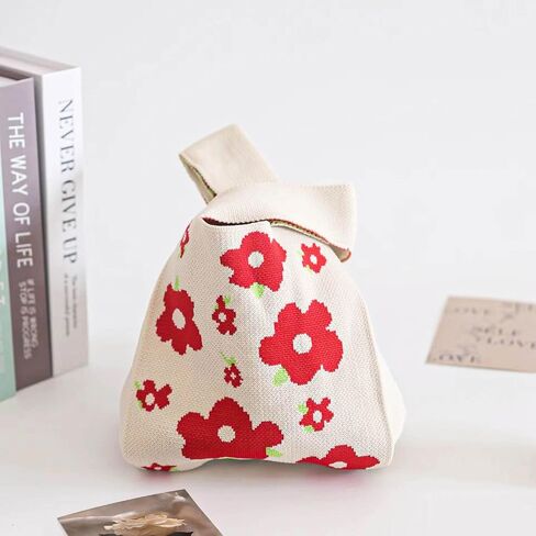 3 Pieces Women's Pocket Handbags Cute Knot Cufflinks Tote Bag, Suitable for all occasions (red) in Kuwait