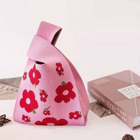 3 Pieces Women's Pocket Handbags Cute Knot Cufflinks Tote Bag, Suitable for all occasions (red) in Kuwait