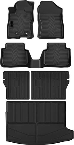 Auxko All Weather Floor Mats Cargo Mat Backrest Mat for 2026 Subaru Crosstrek Hybrid TPE Rubber Liners Accessories for 2026 Subaru Crosstrek Hybrid Odorless Anti-Slip Floor Mats Trunk Mat Black in Kuwait
