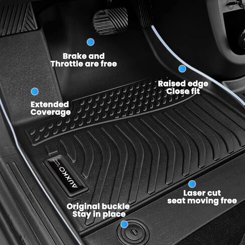 Auxko All Weather Floor Mats Cargo Mat Backrest Mat for 2026 Subaru Crosstrek Hybrid TPE Rubber Liners Accessories for 2026 Subaru Crosstrek Hybrid Odorless Anti-Slip Floor Mats Trunk Mat Black in Kuwait