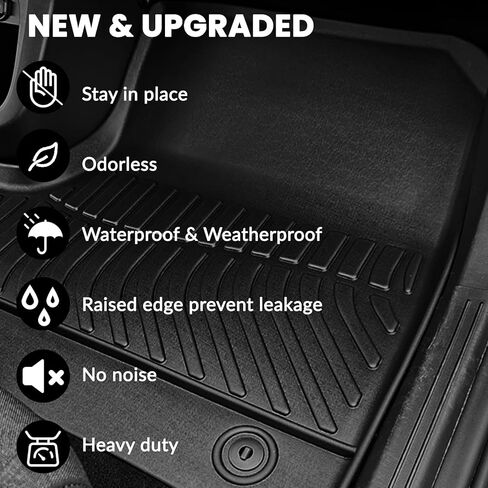 Auxko All Weather Floor Mats Cargo Mat Backrest Mat for 2026 Subaru Crosstrek Hybrid TPE Rubber Liners Accessories for 2026 Subaru Crosstrek Hybrid Odorless Anti-Slip Floor Mats Trunk Mat Black in Kuwait
