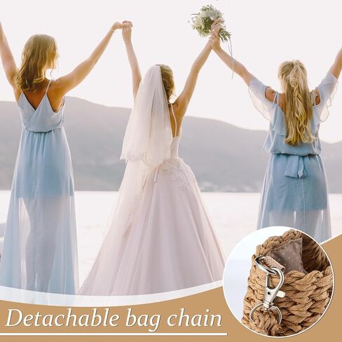 Bride Straw Bag Bride Purse with Shell Pearl Straw Shoulder Bag Handwoven Beach Purses Charms Bridal Shower Gifts Woven Handbag Rattan Purse for Bachelorette Party Wedding Bridesmaids Gifts in Kuwait