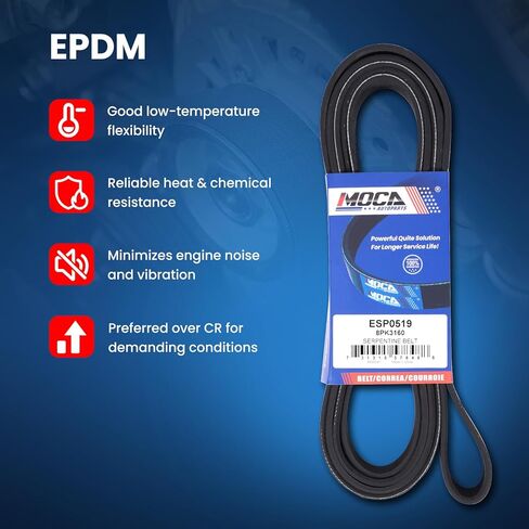 حزام محرك ملحق MOCA 8PK3160 يناسب 2014-2015، 2019، 2021 لـ Ram 2500 6.4L، 2013-2019 لـ 3500 6.7L، 2014-2017 لـ 4500/5500 6.7L، 2014-2015 لـ Ram 5500 6.4 لتر in Saudi Arabia