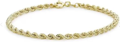 2.5MM 14K Solid Gold Diamond Cut Rope Bracelet for Women & Men - 14K Real Gold Rope Bracelet for Men & Women Jewelry Gifts (7.50 Inches) in Kuwait