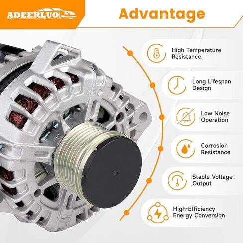 مولد كهربائي عالي الإخراج لسيارة Hyundai Sonata 2014 Santa Fe 2013-2016 لسيارة Kia Optima 2014-2015 Sorento 2012-2014 150Amp 12V CW 6-Groove Pulley 37300-2G800 37300-2G850 in Kuwait