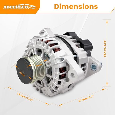 مولد كهربائي عالي الإخراج لسيارة Hyundai Sonata 2014 Santa Fe 2013-2016 لسيارة Kia Optima 2014-2015 Sorento 2012-2014 150Amp 12V CW 6-Groove Pulley 37300-2G800 37300-2G850 in Kuwait
