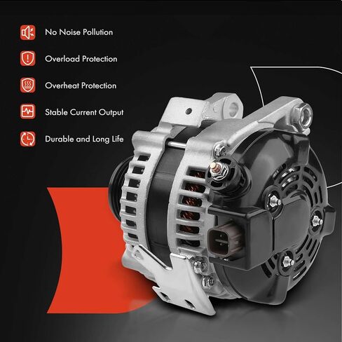A-Premium Alternator Compatible with Honda Accord 2013-2017 V6 3.5L Manual Transmission, 12V 135Amp Clockwise 6-Groove Pulley, Replace# 104211-8270, A002TL0291, 23700-AA720 in Saudi Arabia
