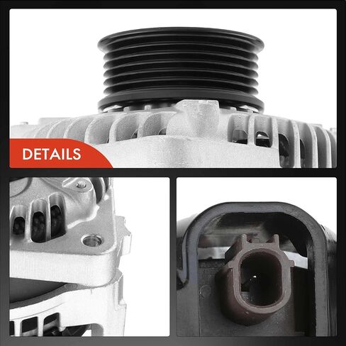 A-Premium Alternator Compatible with Honda Accord 2013-2017 V6 3.5L Manual Transmission, 12V 135Amp Clockwise 6-Groove Pulley, Replace# 104211-8270, A002TL0291, 23700-AA720 in Saudi Arabia