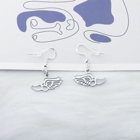 OKEYCH Track and Field Lover Gift Winged Track Shoes Earrings Running Runner Jewelry Cross Country Gift in Saudi Arabia