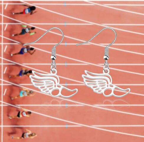 OKEYCH Track and Field Lover Gift Winged Track Shoes Earrings Running Runner Jewelry Cross Country Gift in Saudi Arabia