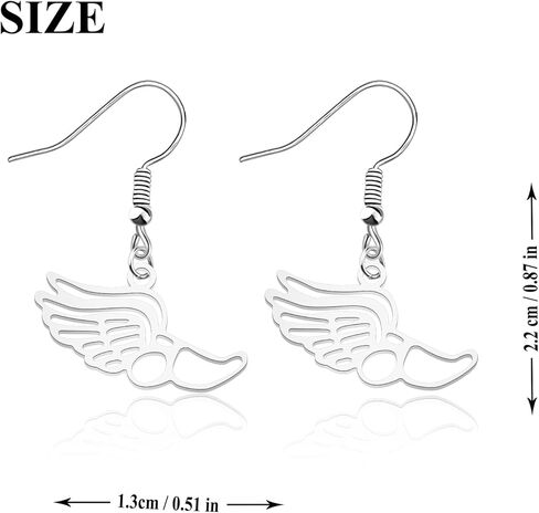 OKEYCH Track and Field Lover Gift Winged Track Shoes Earrings Running Runner Jewelry Cross Country Gift in Saudi Arabia