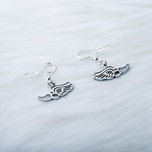 OKEYCH Track and Field Lover Gift Winged Track Shoes Earrings Running Runner Jewelry Cross Country Gift in Saudi Arabia